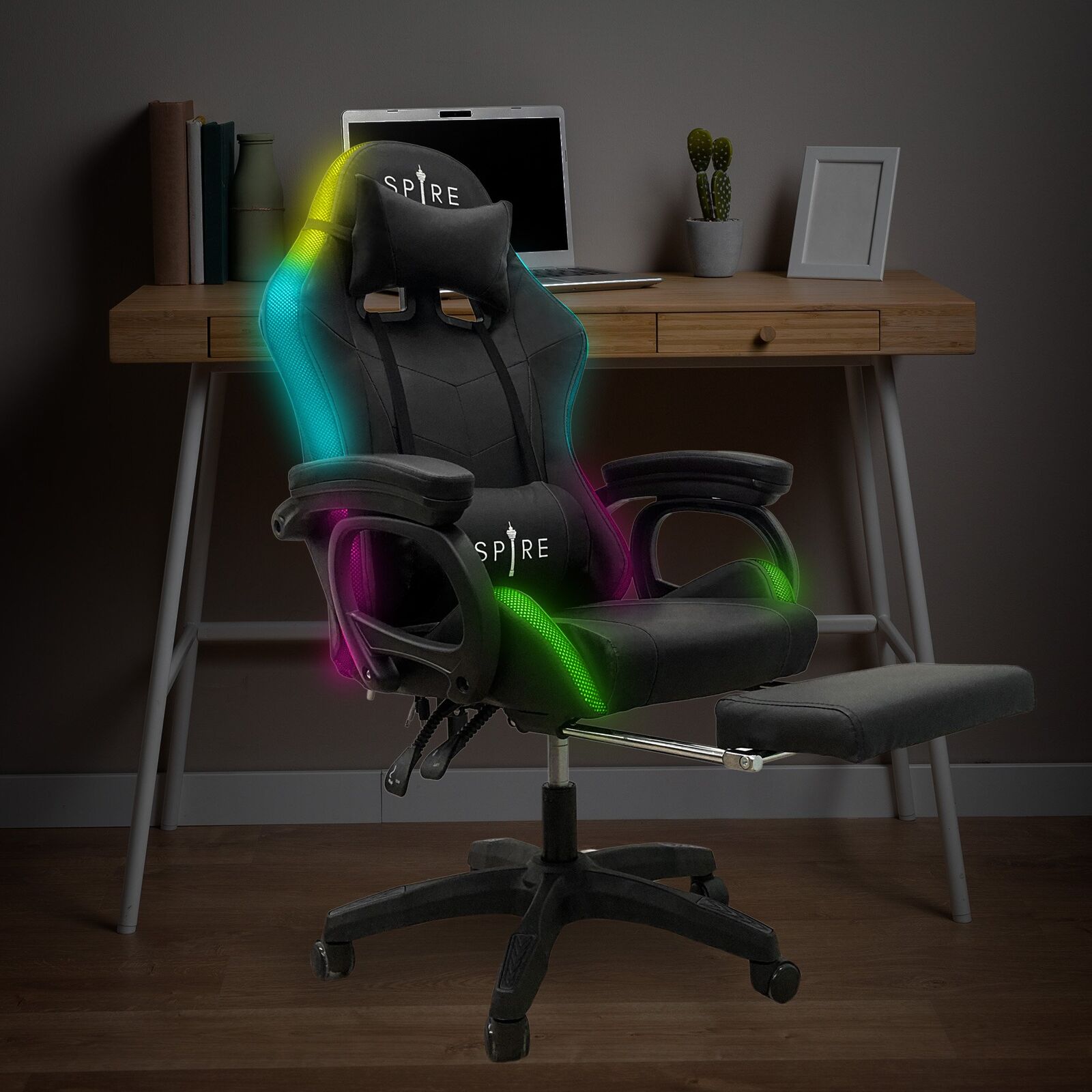 Spire Onyx LED Massage Gaming Chair - Black Price