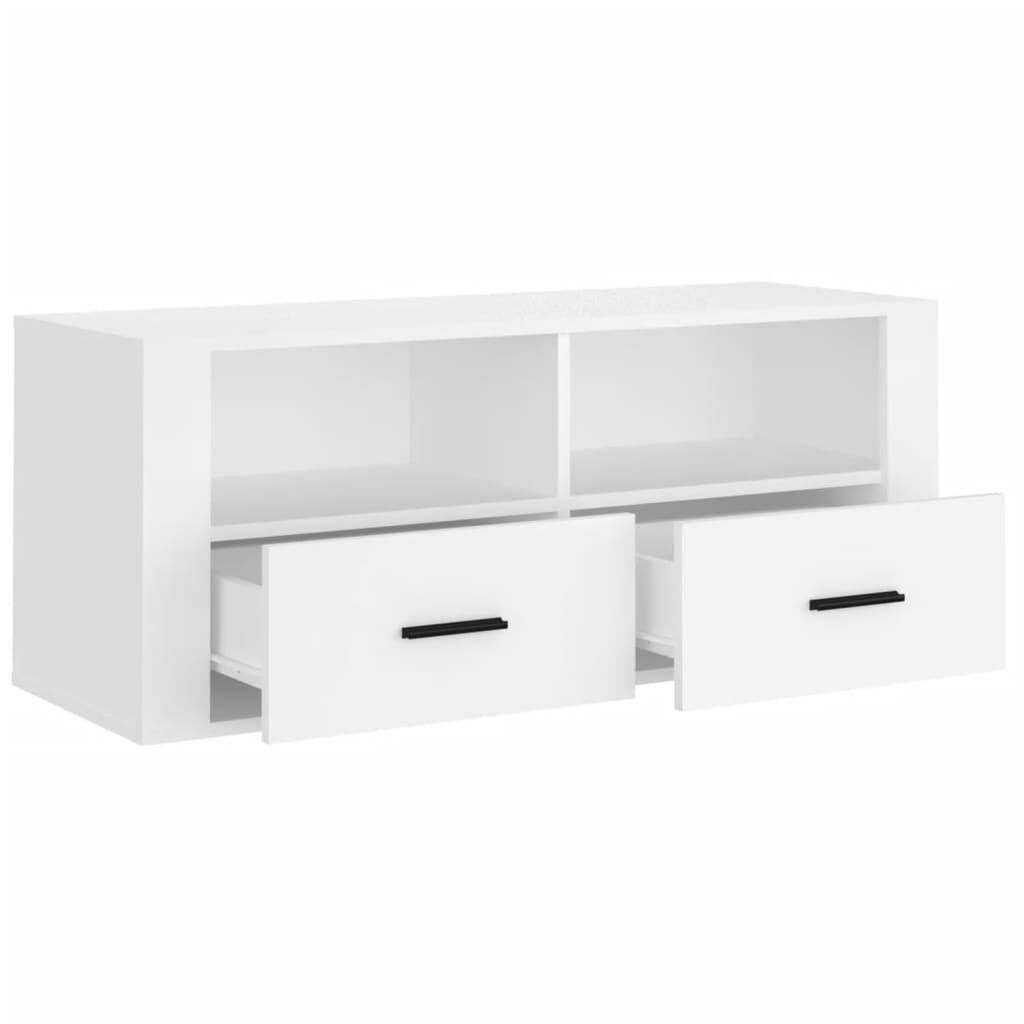 TV Cabinet White 100x35x40 cm Engineered Wood Price