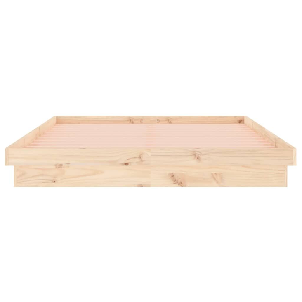 LED Bed Frame without Mattress 183x203 cm King Solid Wood Price