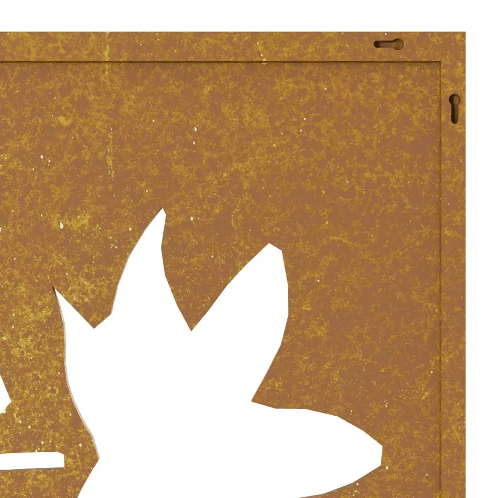 Garden Wall Decoration 105x55 cm Corten Steel Maple Leaf Design Price