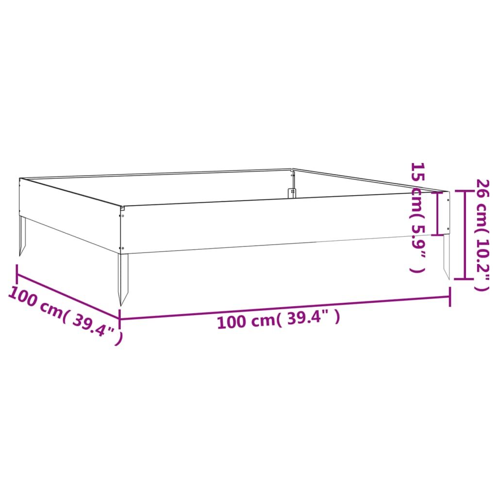 Garden Raised Bed 100x100x26 cm Corten Steel Price