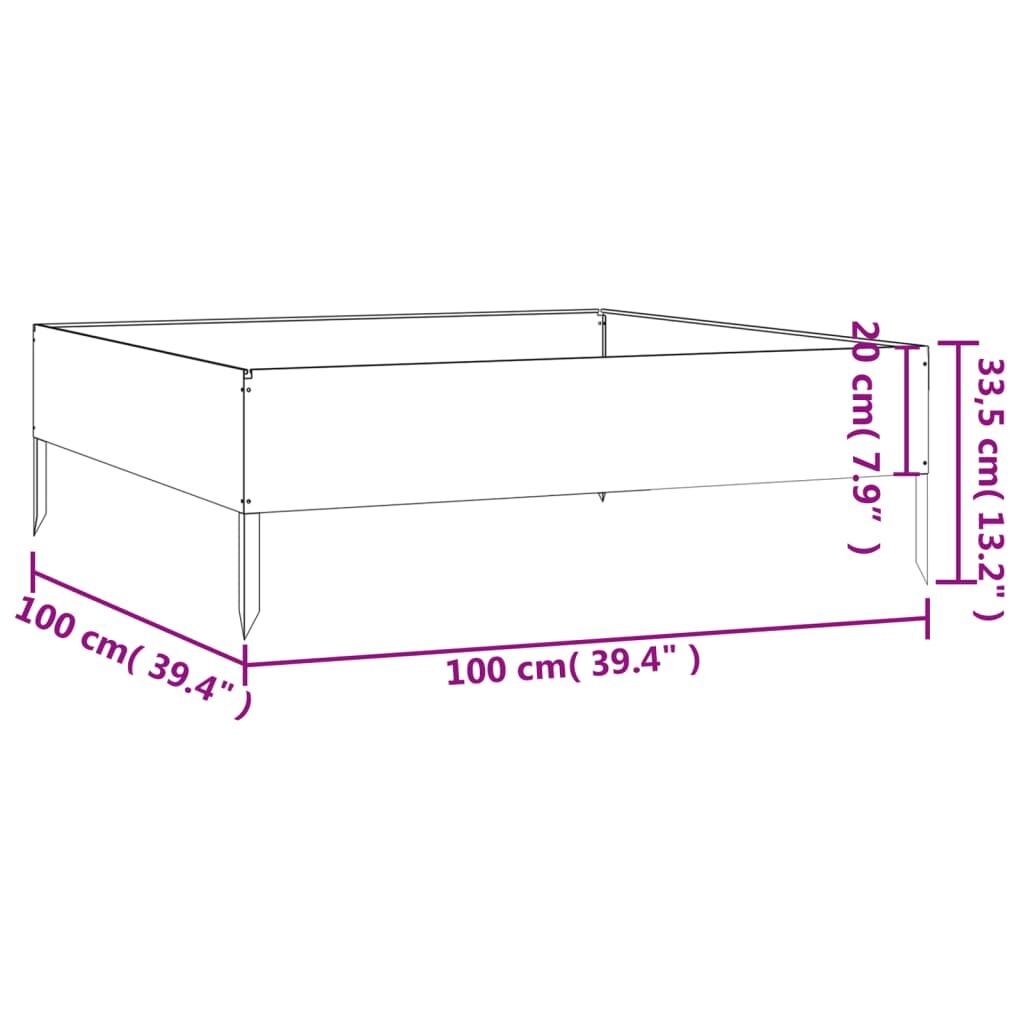 Garden Raised Bed 100x100x33.5 cm Corten Steel Price