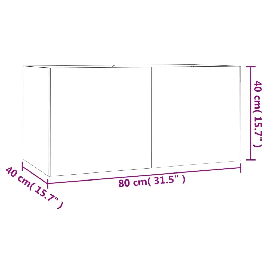 Planter 80x40x40 cm Corten Steel Price