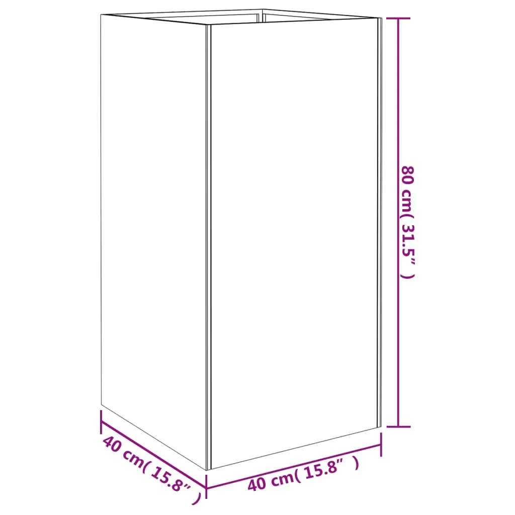 Planter 40x40x80 cm Corten Steel Price