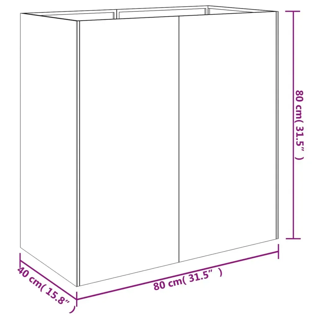 Planter 80x40x80 cm Corten Steel Price