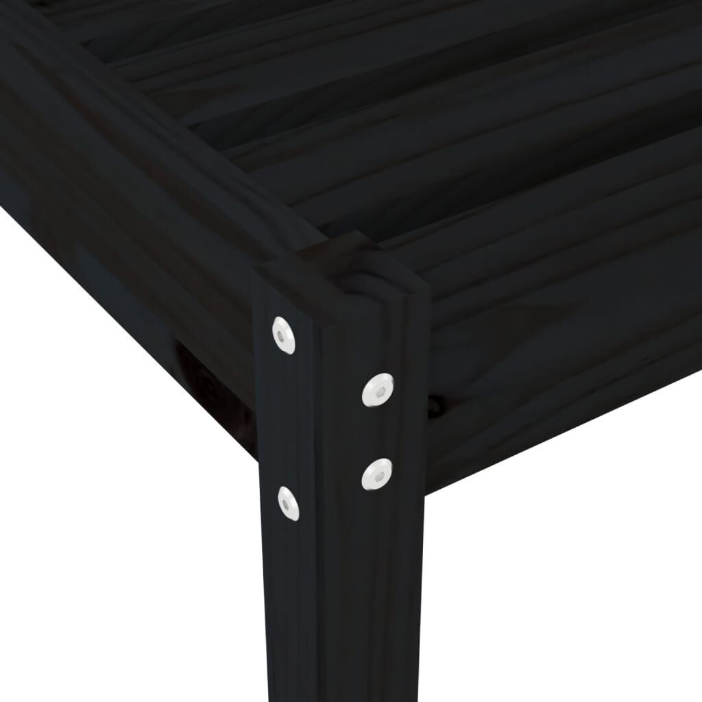 Sun Lounger Black 199.5x60x74 cm Solid Wood Pine Price