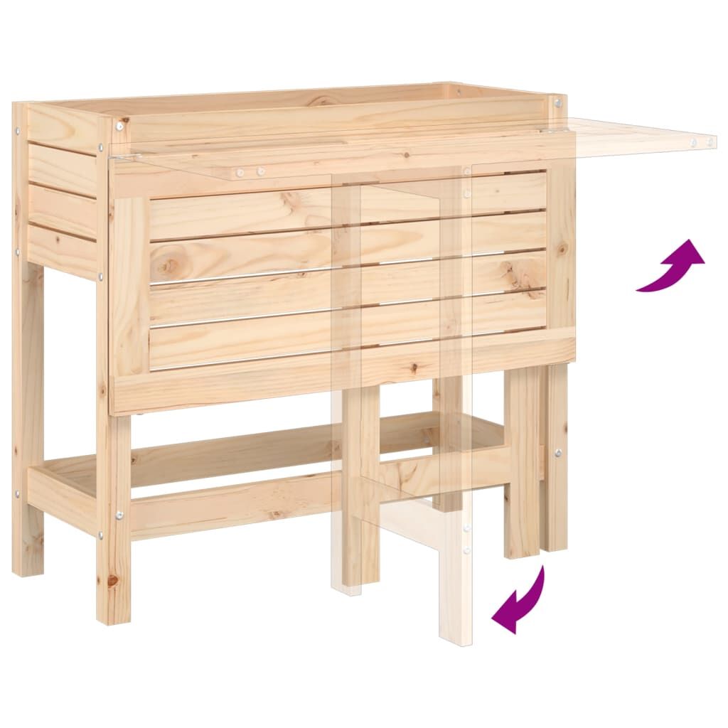 Garden Planter with Folding Tabletop Solid Wood Pine Price