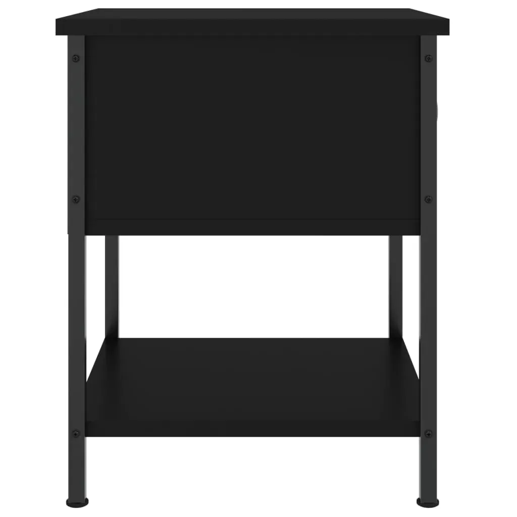 Bedside Table Black 34x35.5x45 cm Engineered Wood Price