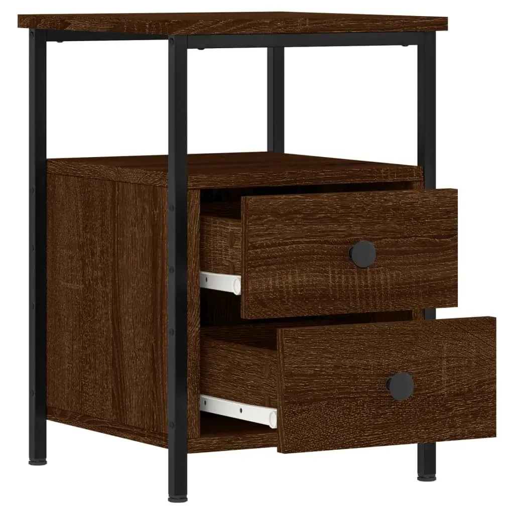 Bedside Cabinets 2 pcs Brown Oak 34x35.5x50 cm Engineered Wood Price