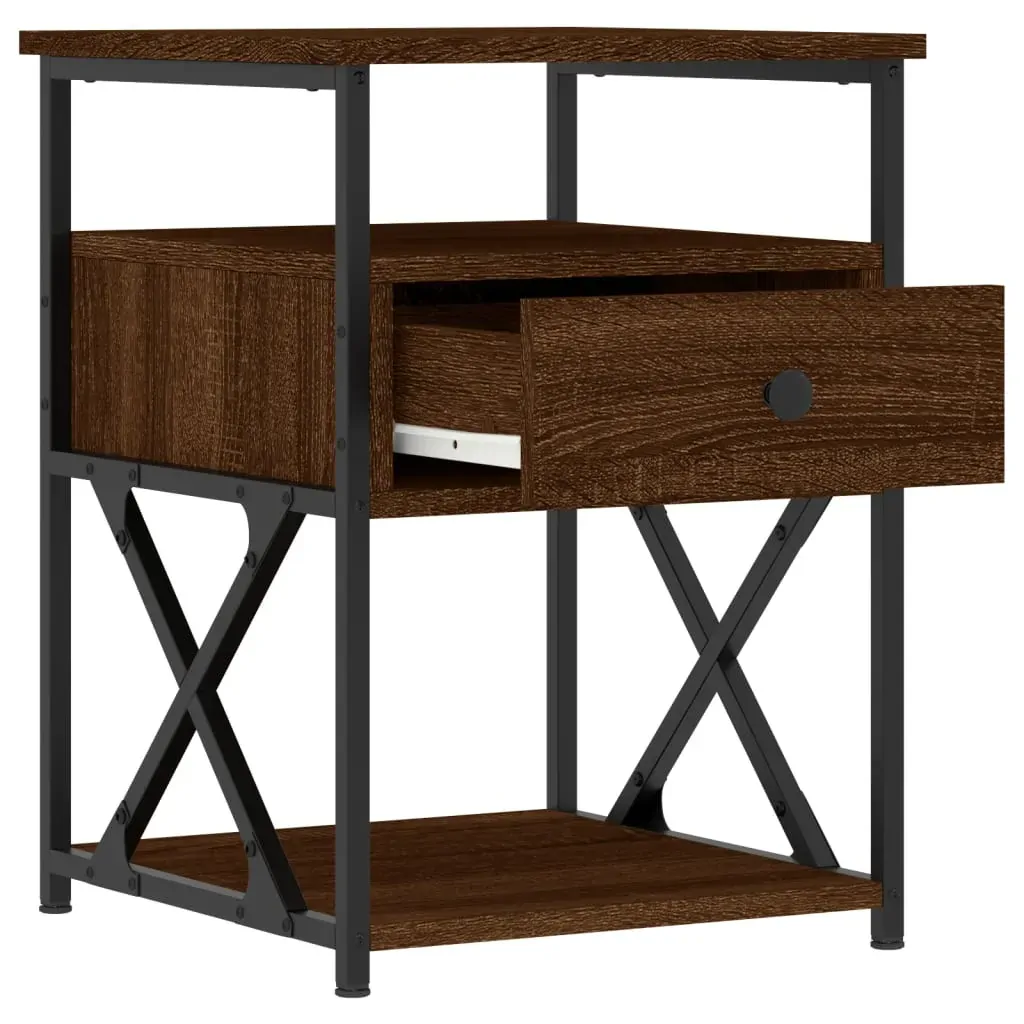 Bedside Cabinets 2 pcs Brown Oak 40x42x55 cm Engineered Wood Price