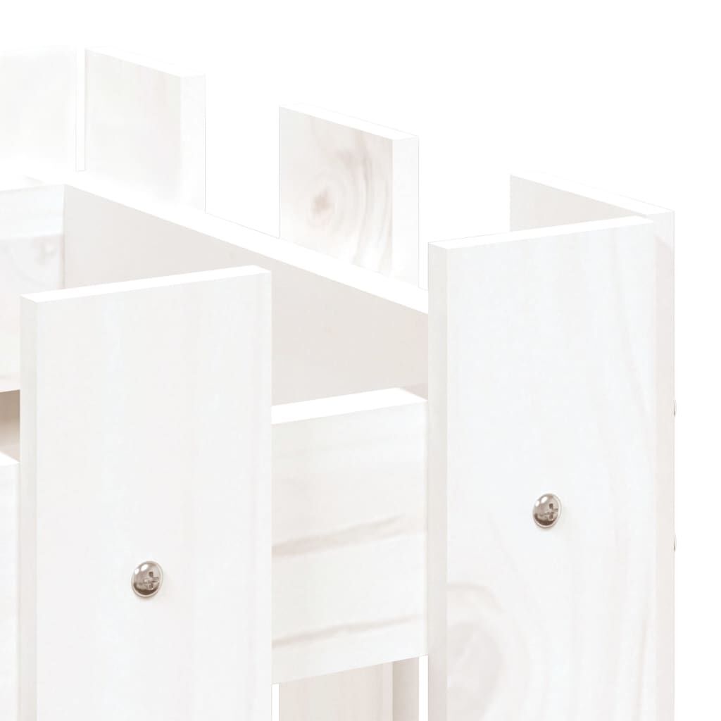 Garden Planter with Fence Design White 60x30x30 cm Solid Wood Pine Price