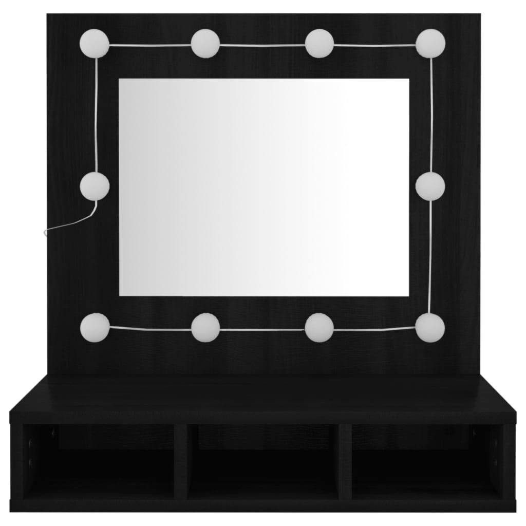 Mirror Cabinet with LED Black 60x31.5x62 cm Price