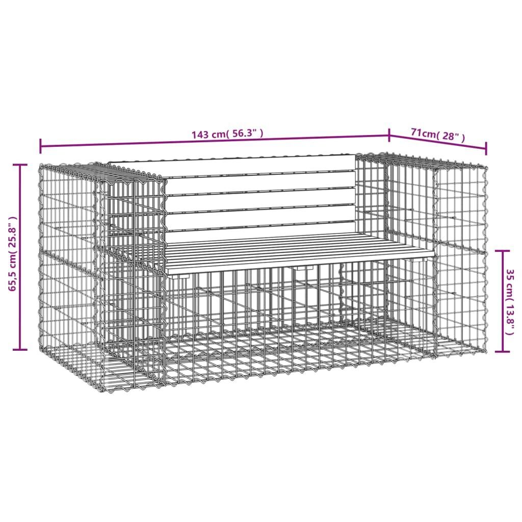 Garden Bench Gabion Design 143x71x65.5 cm Solid Wood Pine Price