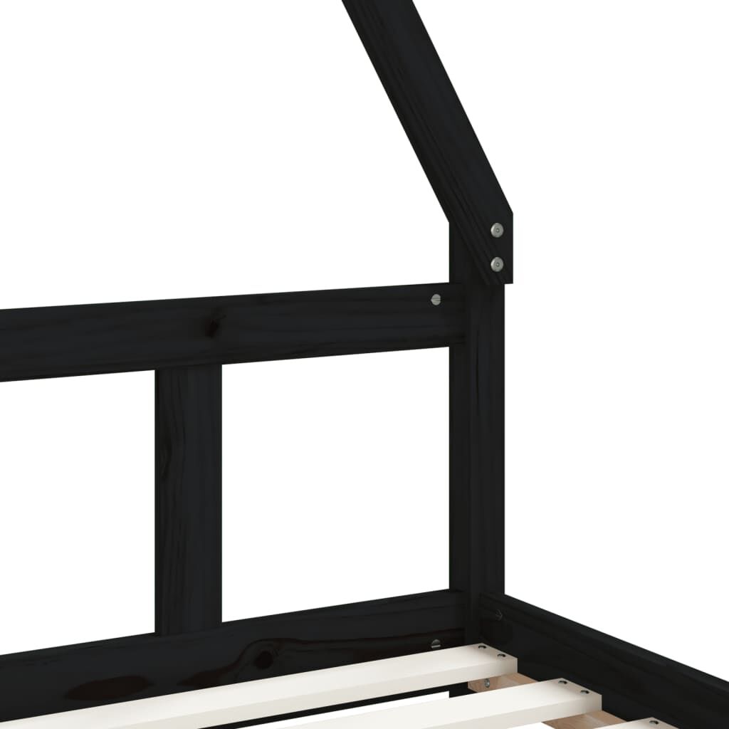 Kids Bed Frame Black 90x190 cm Solid Wood Pine Price
