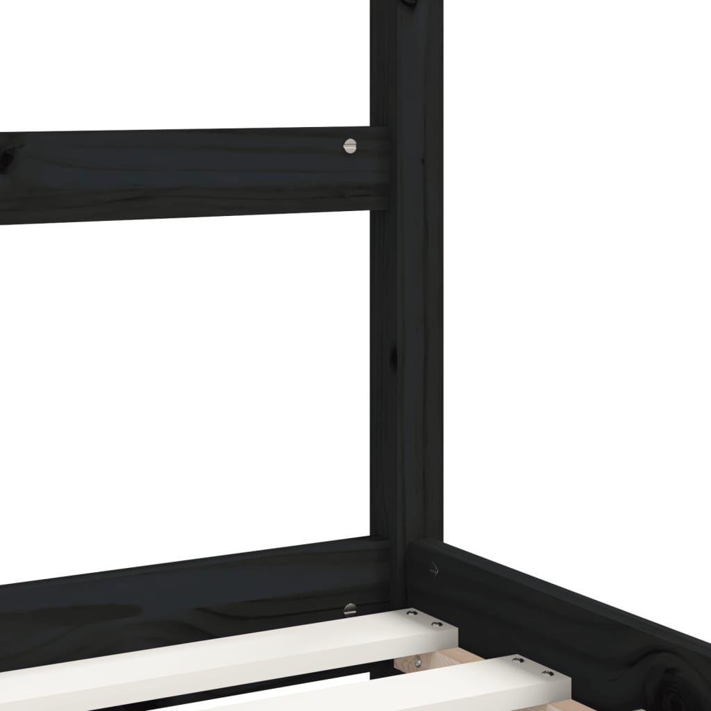 Kids Bed Frame Black 90x190 cm Solid Wood Pine Price