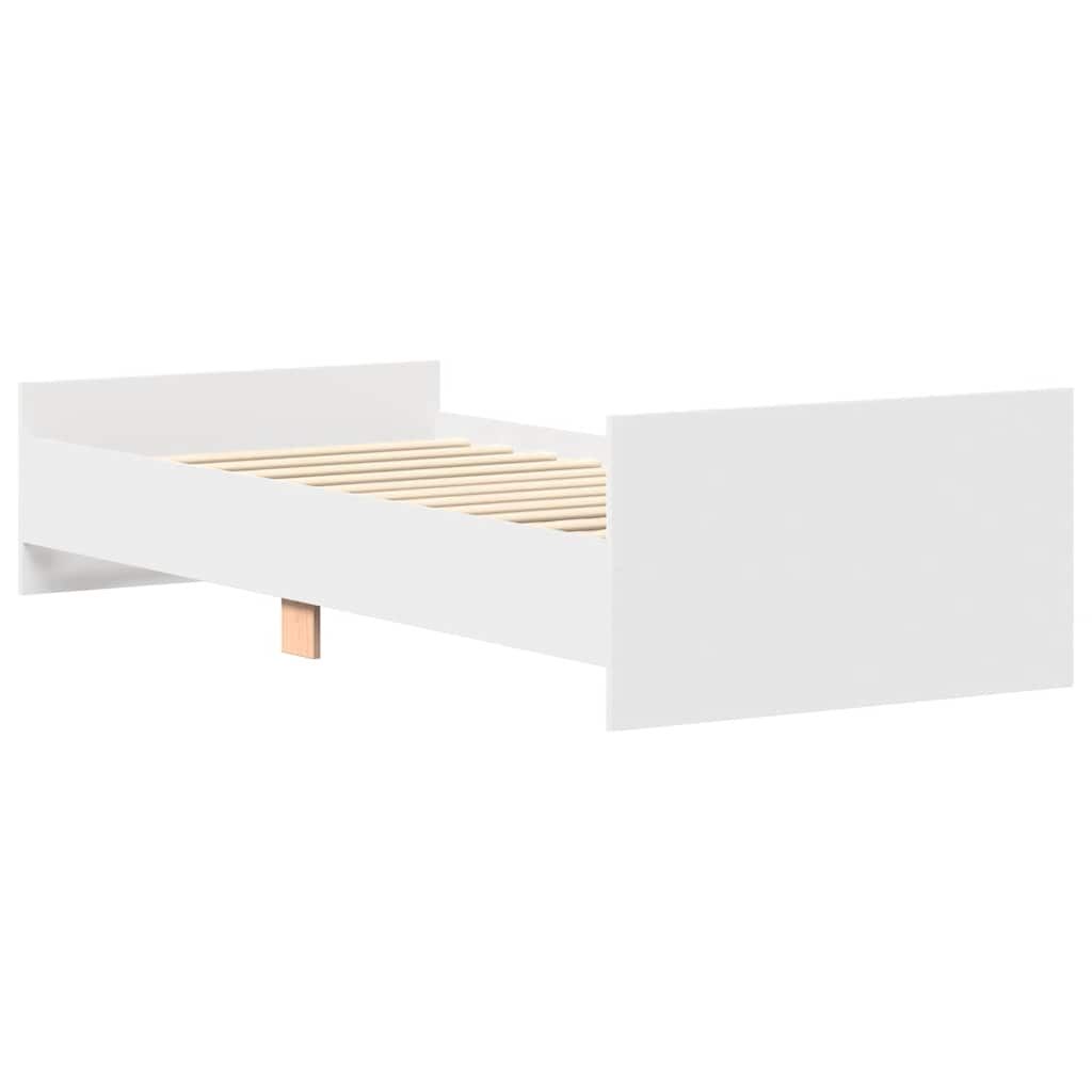 Bed Frame without Mattress White 90x190 cm Engineered Wood Price