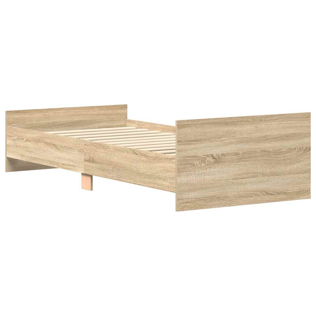 Bed Frame without Mattress Sonoma Oak 90x190 cm Engineered Wood Price