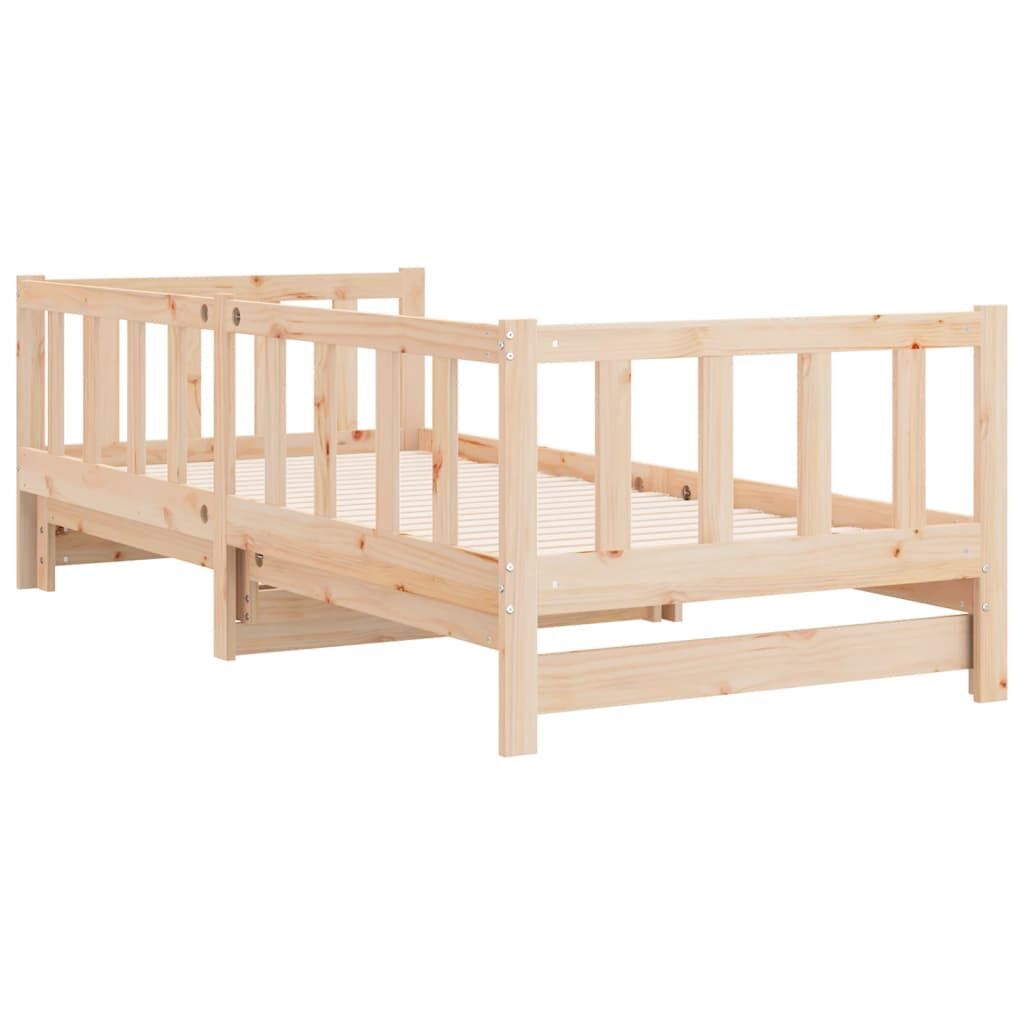 Day Bed with Trundle without Mattress 90x190 cm Solid Wood Price
