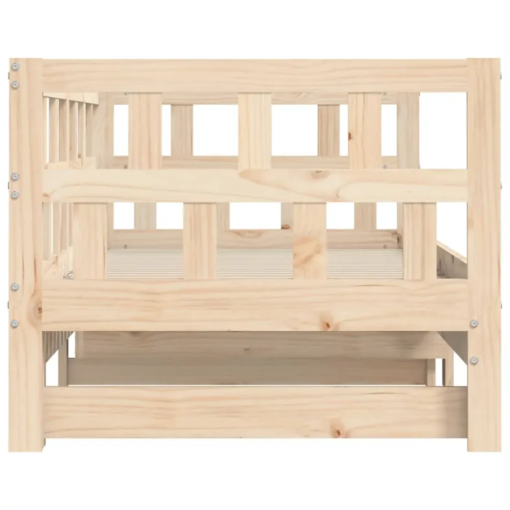 Daybed with Trundle without Mattress 90x190 cm Solid Wood Price