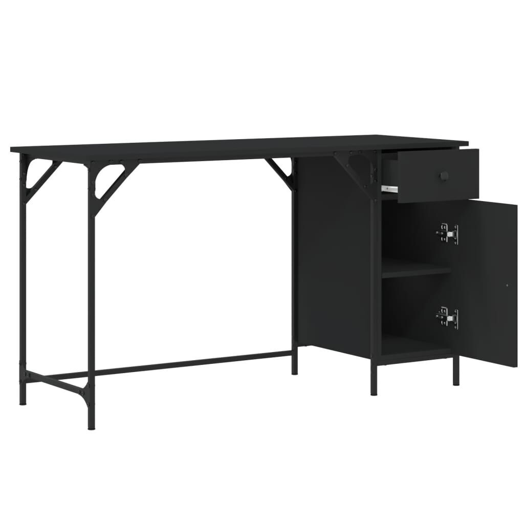 Computer Desk Black 131x48x75 cm Engineered Wood Price