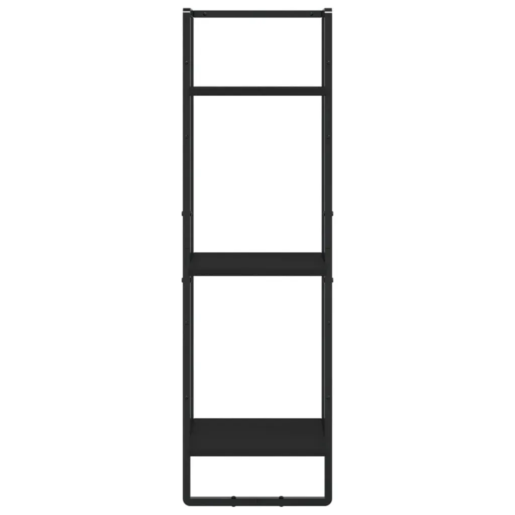 6 Piece Wall Shelf Set with Bars Black Engineered Wood Price