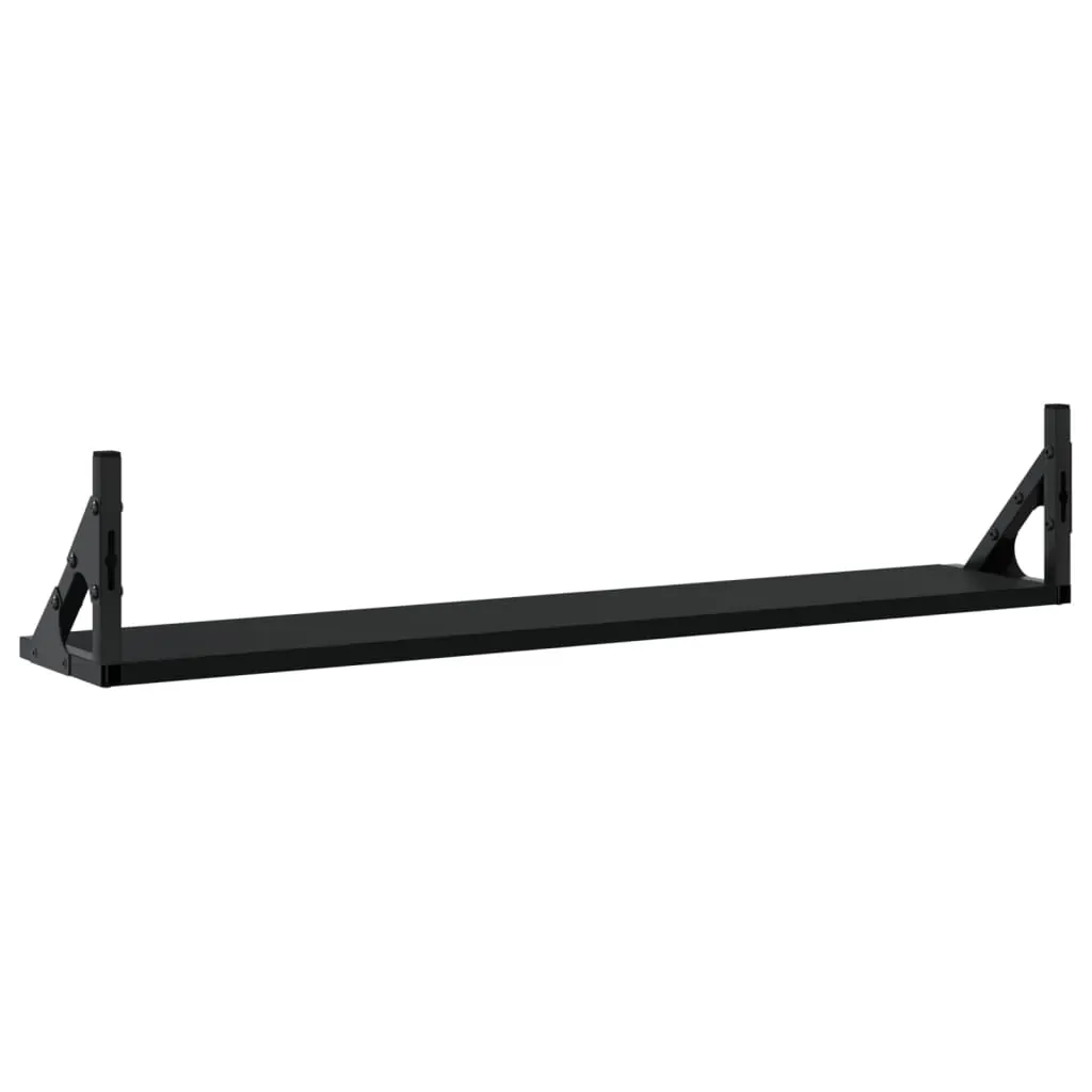 Wall Shelves 2 pcs Black 80x15x15.5 cm Engineered Wood Price