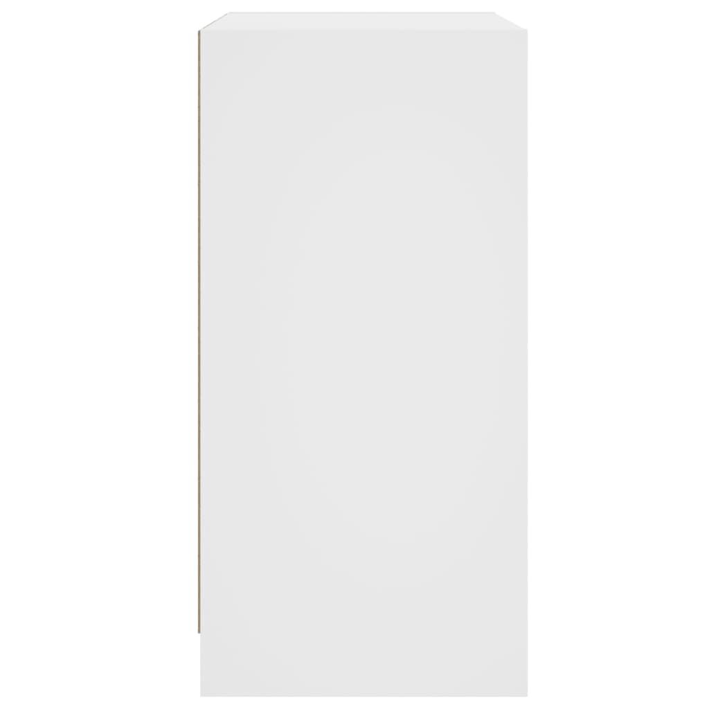 Side Cabinet with Glass Doors White 68x37x75.5 cm Price