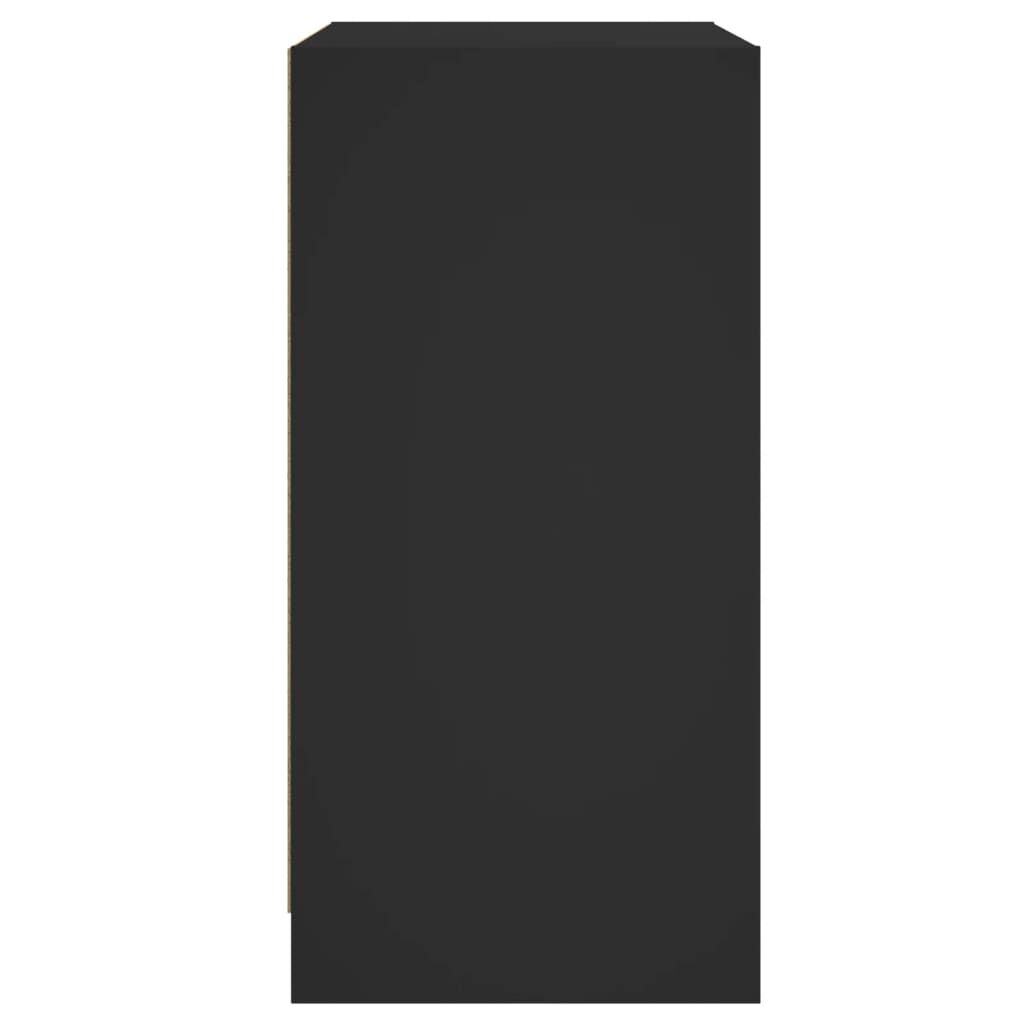 Side Cabinet with Glass Doors Black 68x37x75.5 cm Price
