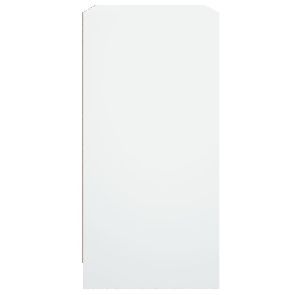 Side Cabinet with Glass Doors White 68x37x75.5 cm Price