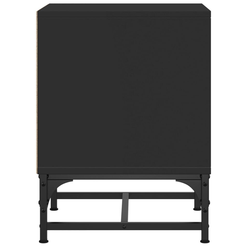 Bedside Cabinets with Glass Doors 2 pcs Black 35x37x50 cm Price