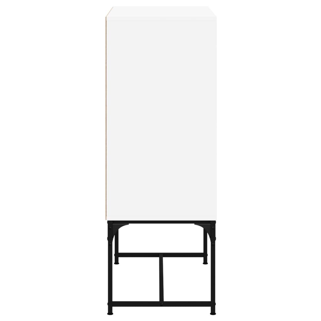 Side Cabinet with Glass Doors White 69x37x100 cm Price