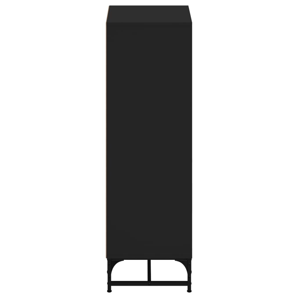 Highboard with Glass Doors Black 35x37x120 cm Price