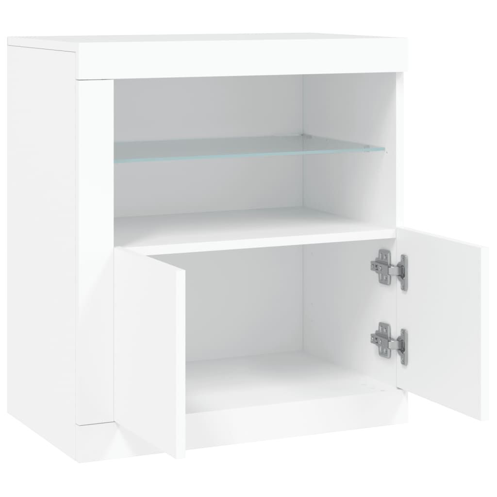 Sideboard with LED Lights White 60.5x37x67 cm Price