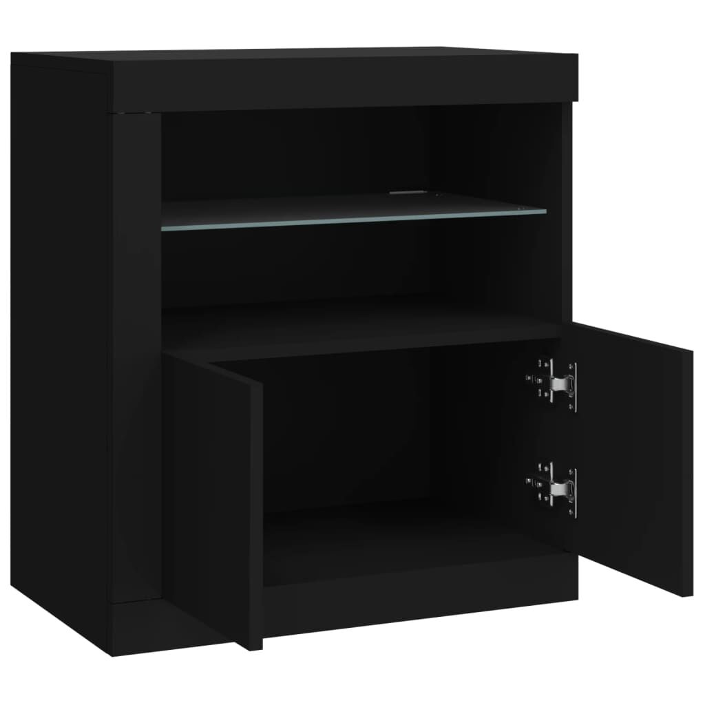 Sideboard with LED Lights Black 60.5x37x67 cm Price