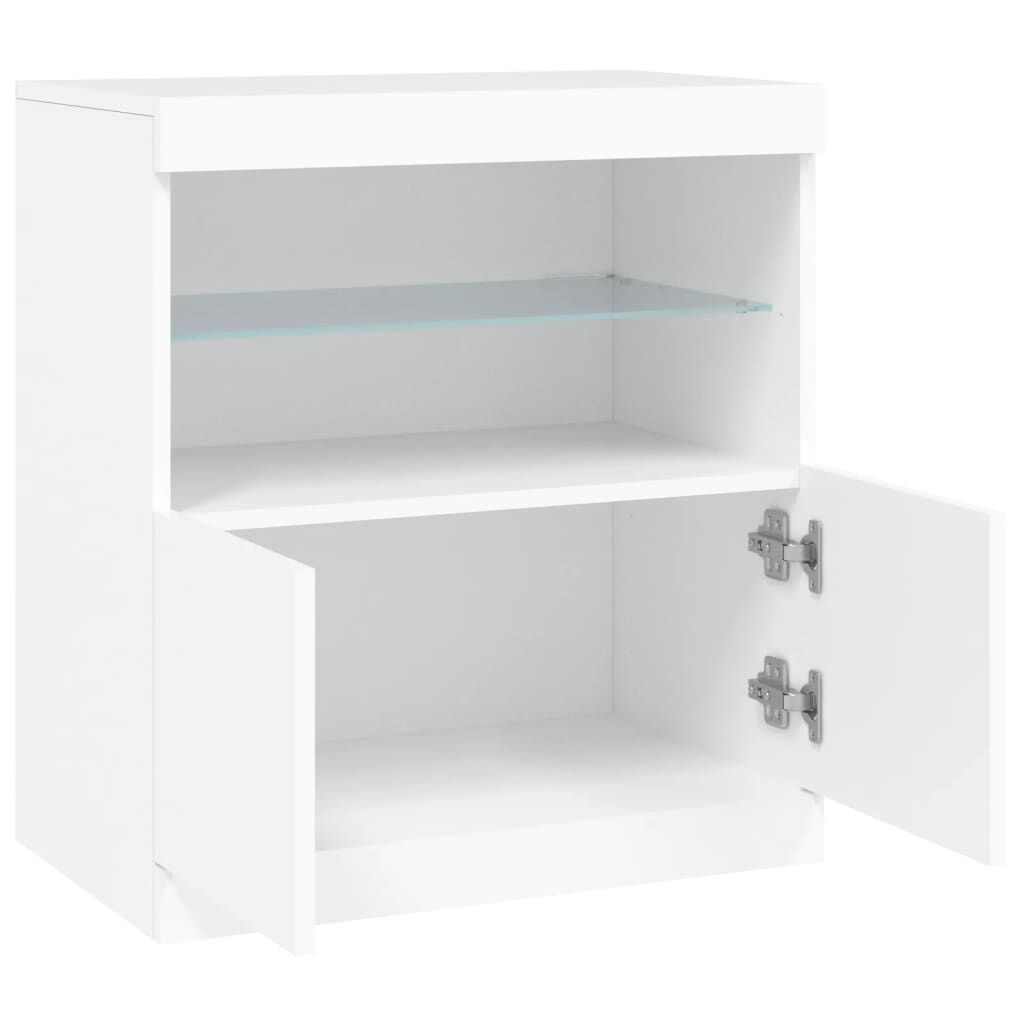 Sideboard with LED Lights White 60x37x67 cm Price