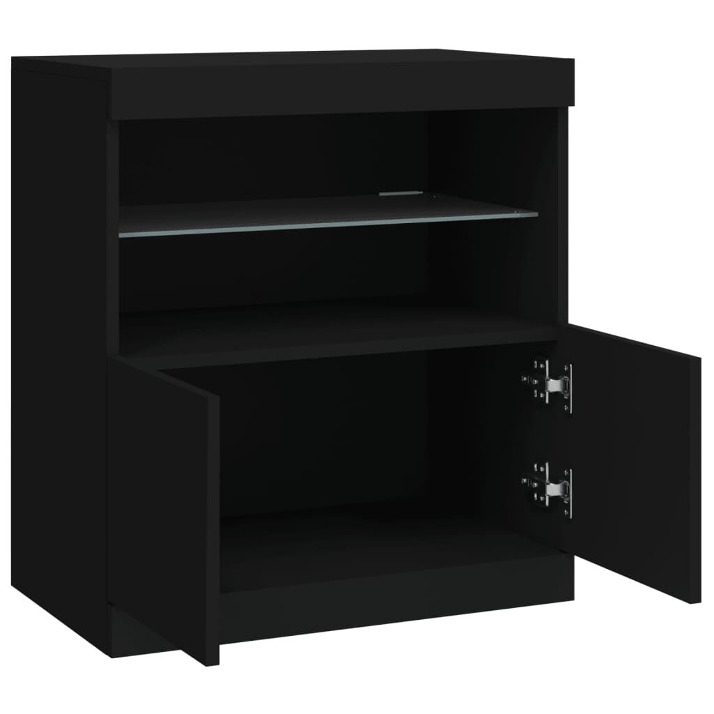 Sideboard with LED Lights Black 60x37x67 cm Price