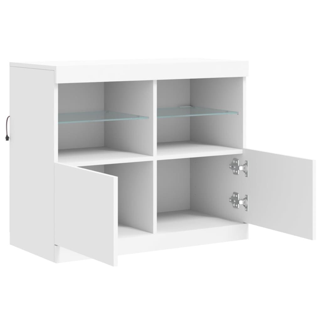 Sideboard with LED Lights White 81x37x67 cm Price