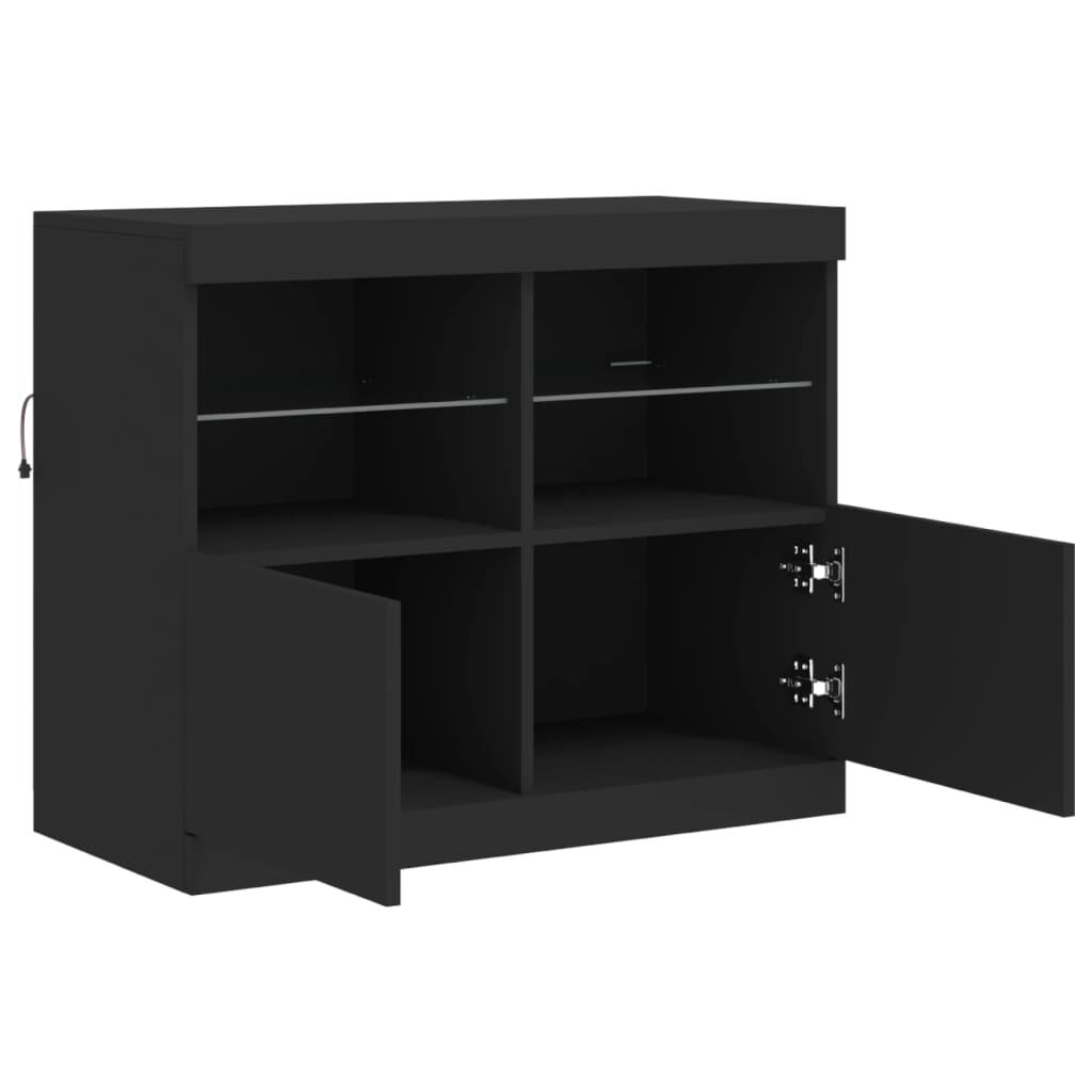 Sideboard with LED Lights Black 81x37x67 cm Price