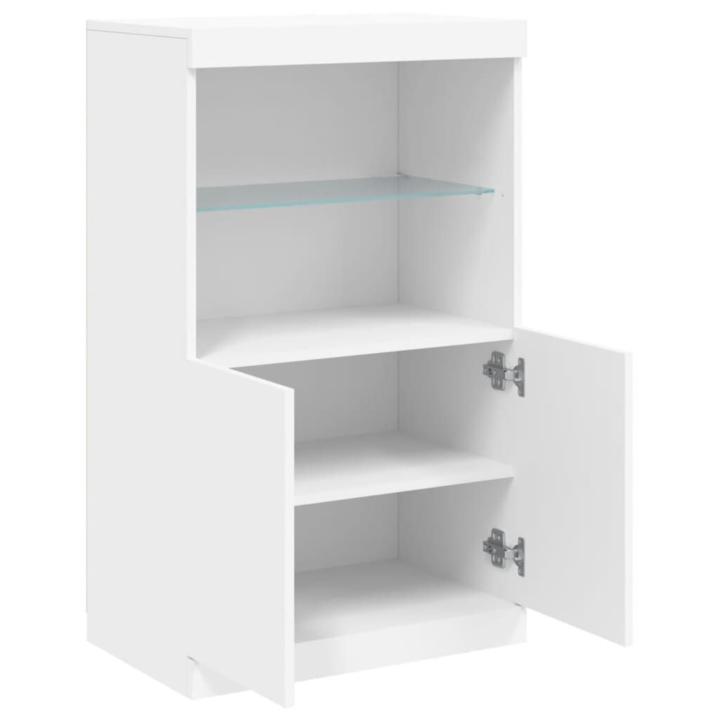 Sideboard with LED Lights White 60.5x37x100 cm Price