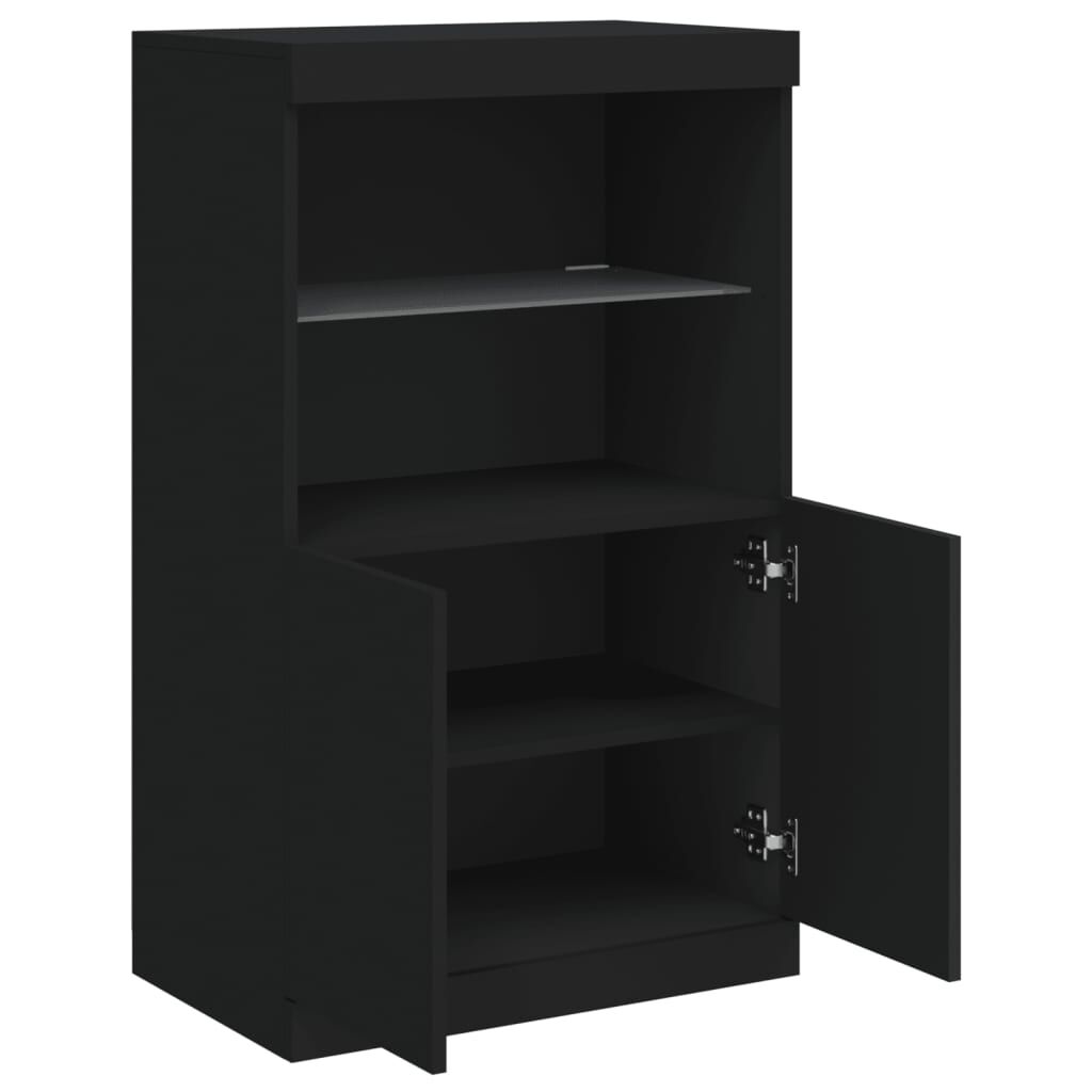 Sideboard with LED Lights Black 60.5x37x100 cm Price