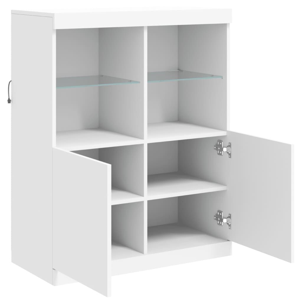 Sideboard with LED Lights White 81x37x100 cm Price