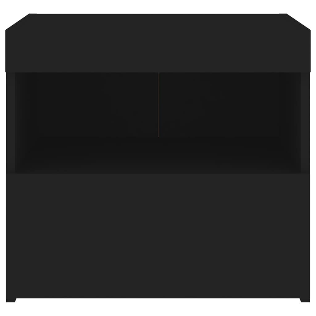 Bedside Cabinet with LED Lights Black 50x40x45 cm Price