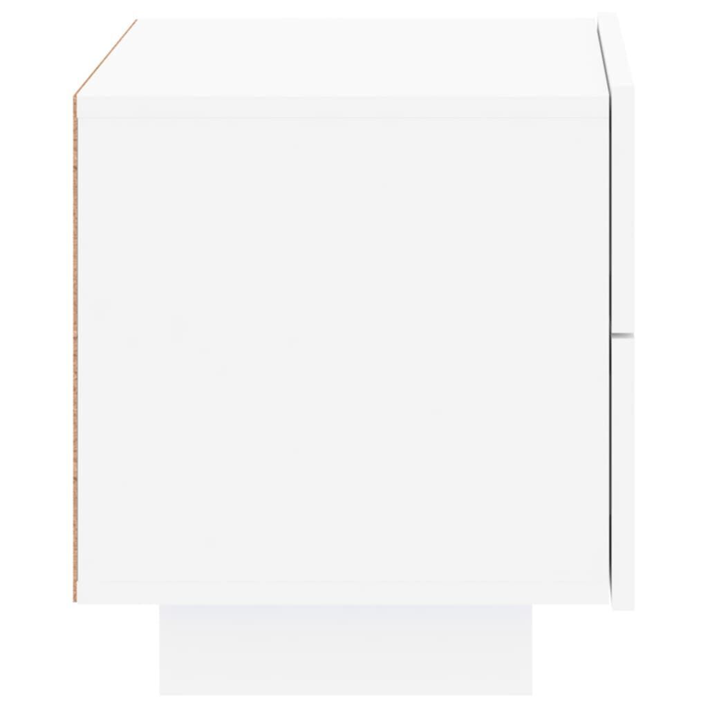 Bedside Cabinet with LED Lights White 70x36x40.5 cm Price