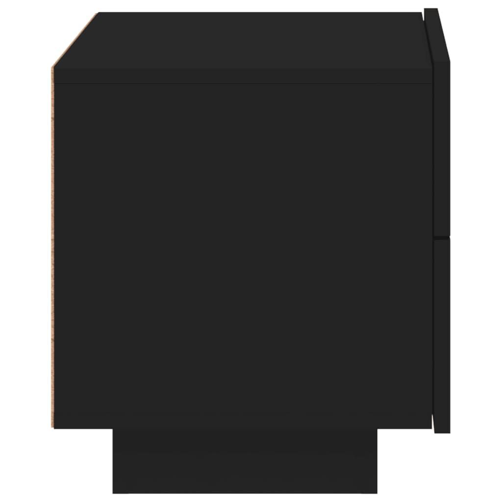 Bedside Cabinet with LED Lights Black 70x36x40.5 cm Price