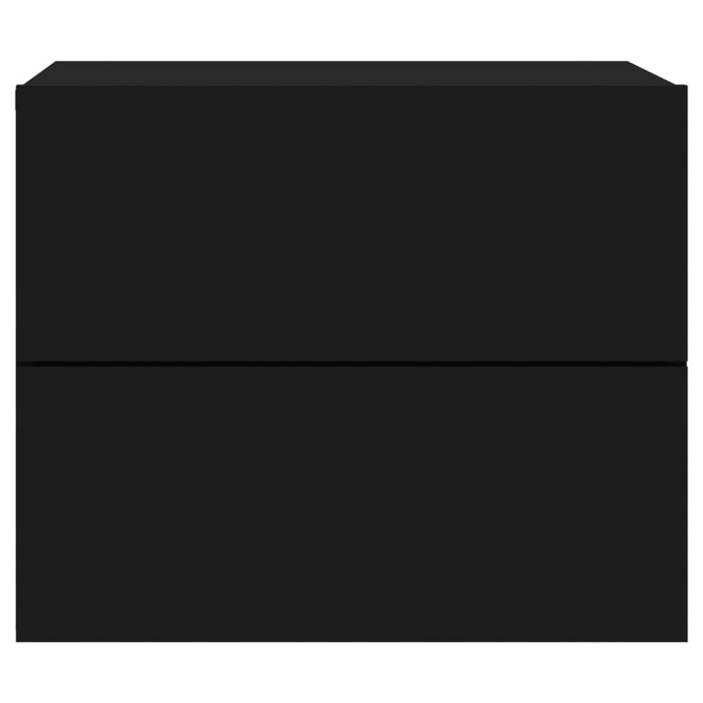 Wall-mounted Bedside Cabinets with LED Lights 2 pcs Black Price
