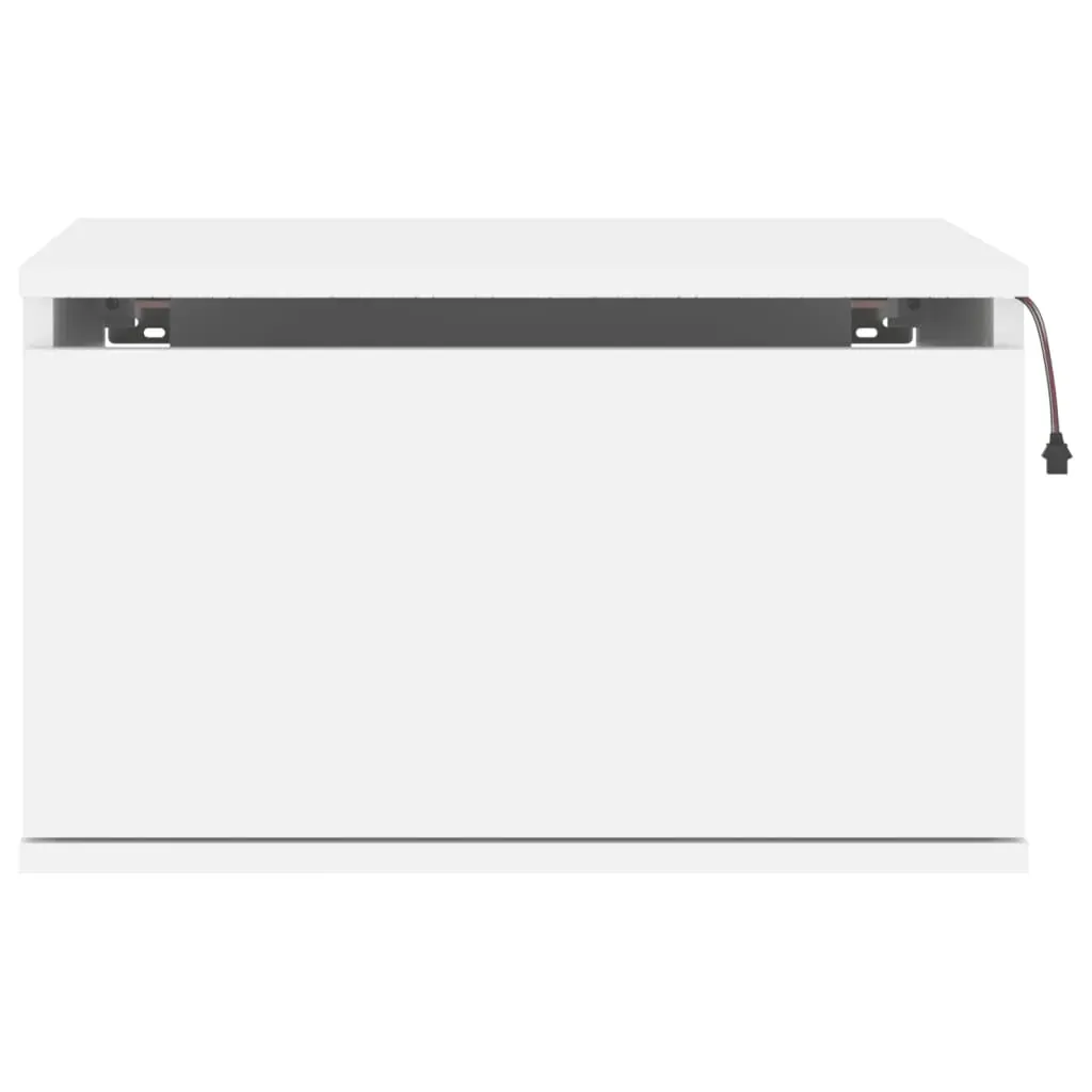 Wall-mounted Bedside Cabinet with LED Lights White Price