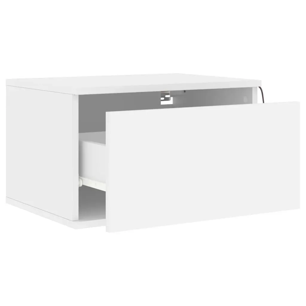 Wall-mounted Bedside Cabinets with LED Lights 2 pcs White Price