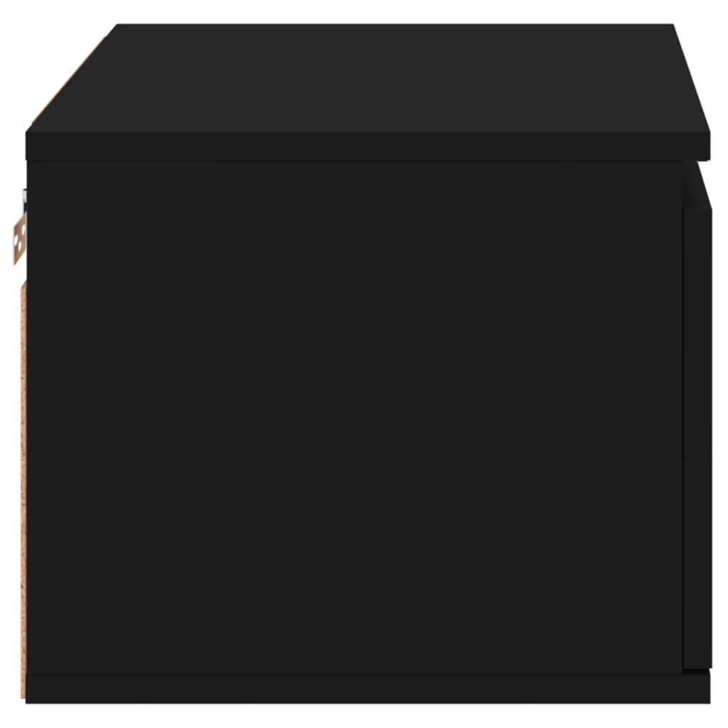 Wall-mounted Bedside Cabinet with LED Lights Black Price