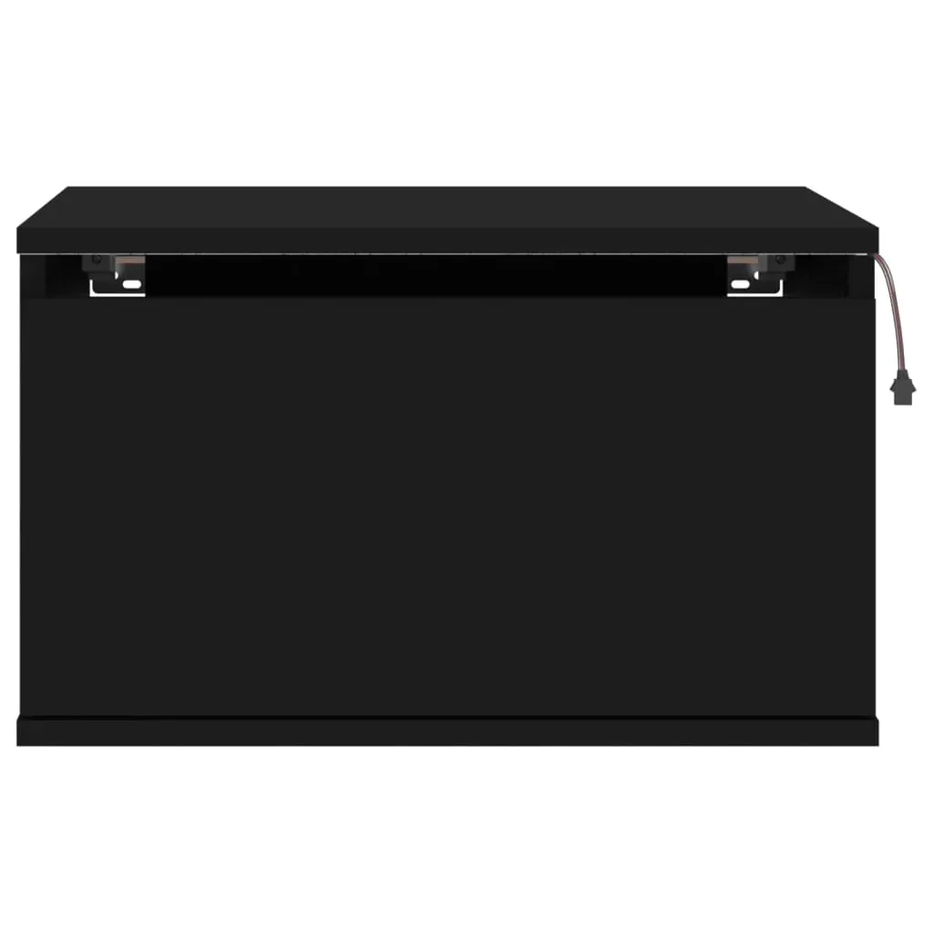Wall-mounted Bedside Cabinet with LED Lights Black Price