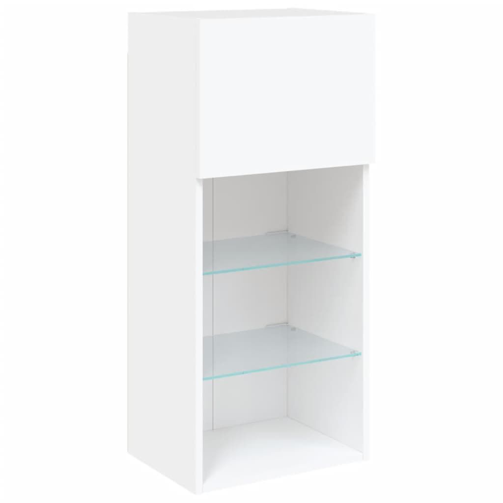 TV Cabinets with LED Lights 2 pcs White 40.5x30x90 cm Price